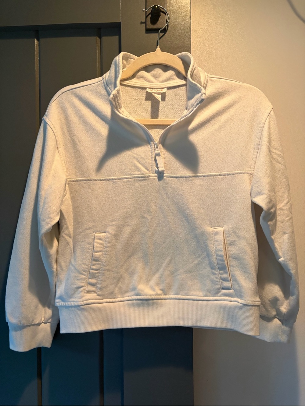 Cat & Jack White Quarter-Zip Turtleneck Pullover